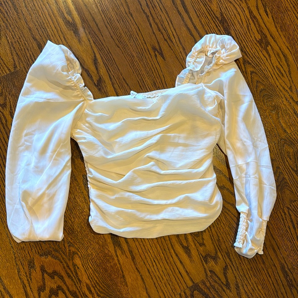 ASTR cream rouched shirt